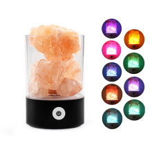 Pink Crystal Stone Rock natural USB Luz nocturna